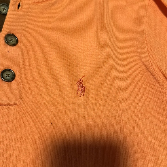 Ralph Lauren peachy orange button up sweater - Picture 2 of 3